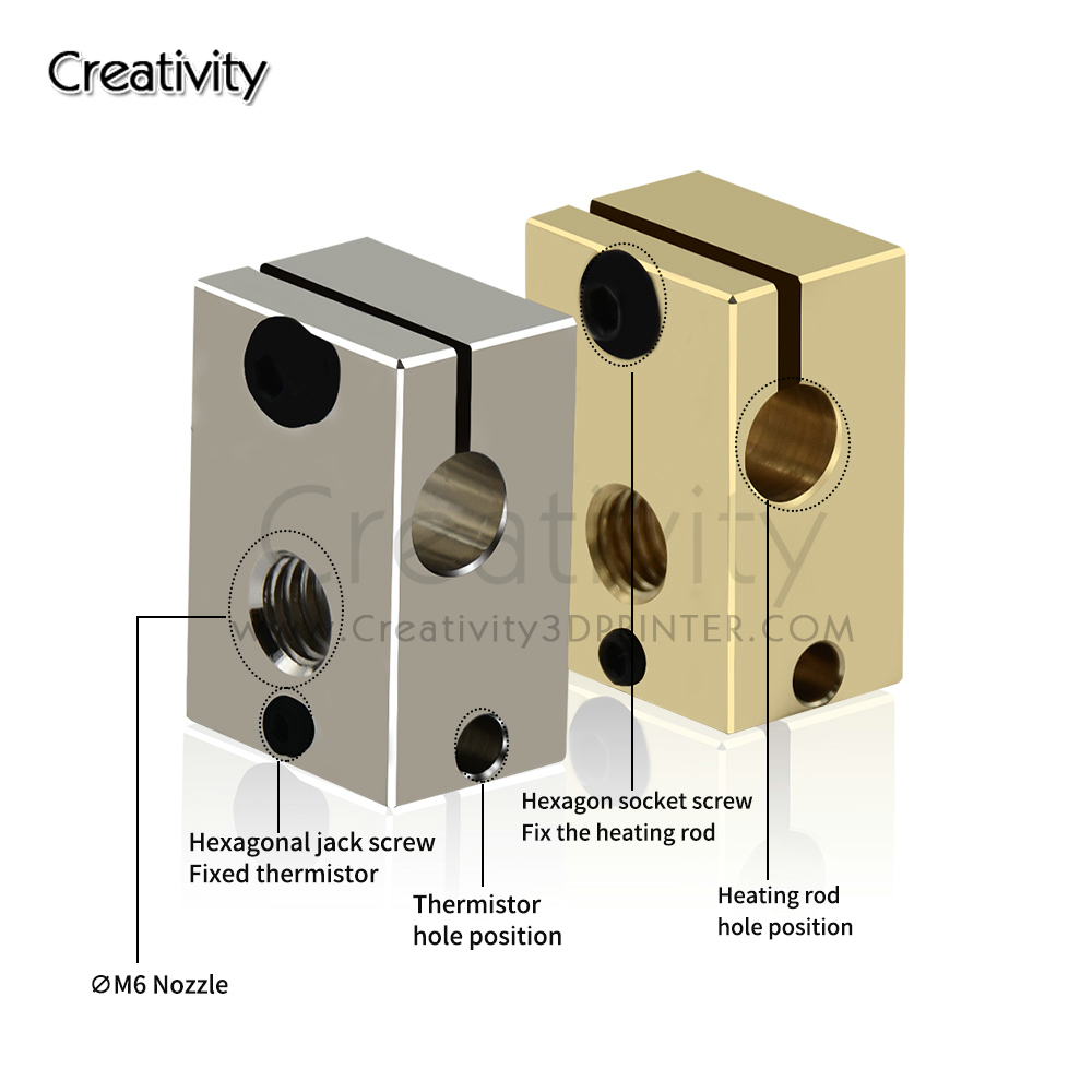 Bloco Aquecedor V6 PT100 de Co - Direct Drive Extruder avaliação e preço
