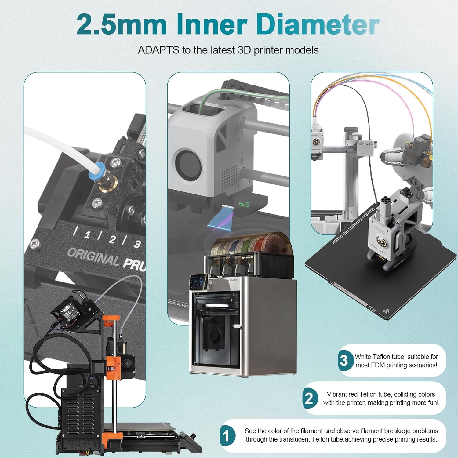 Tubo PTFE de 2,5mm ID×4mm OD p - Direct Drive Extruder avaliação e preço