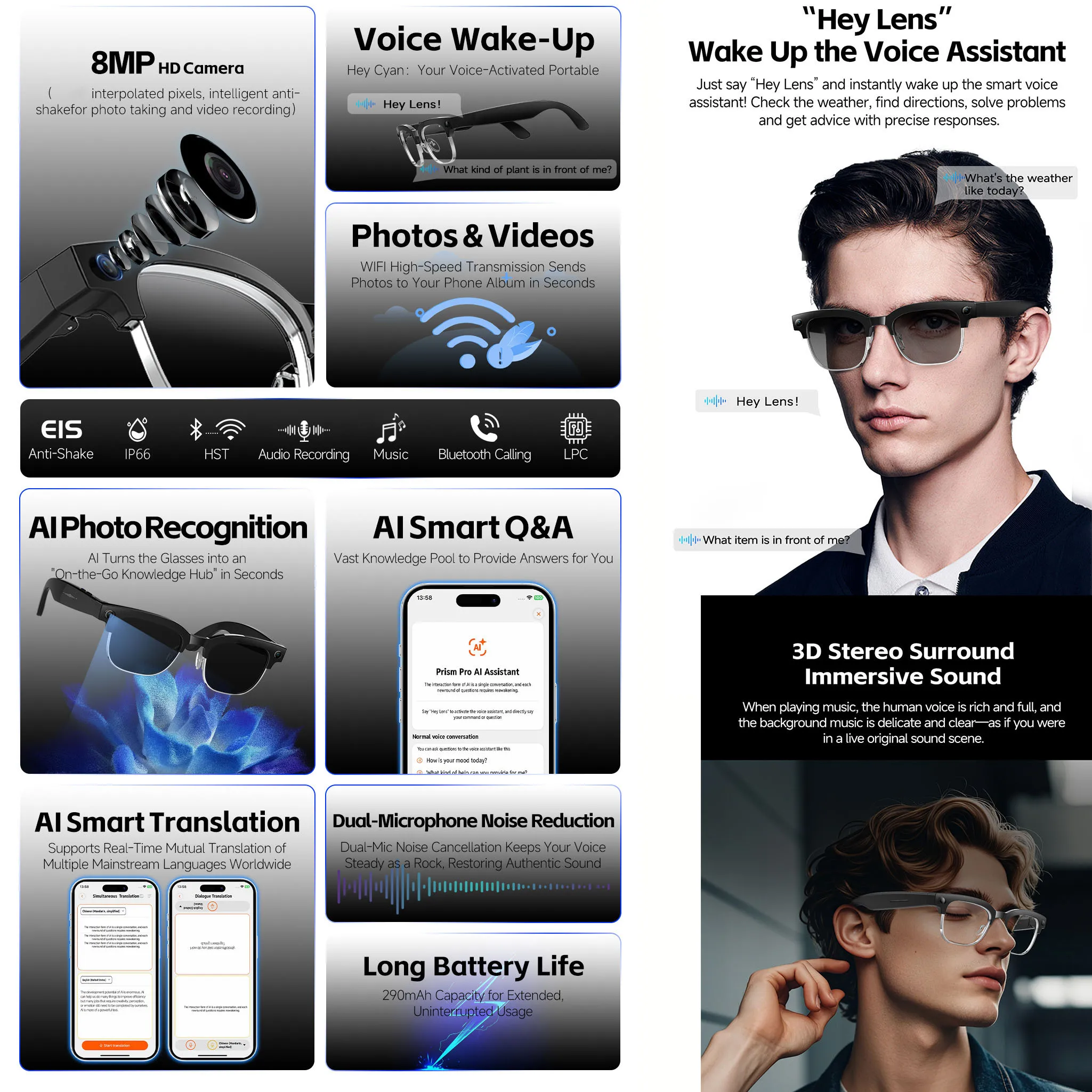 Óculos Inteligentes com IA, At - Bltouch avaliação e preço